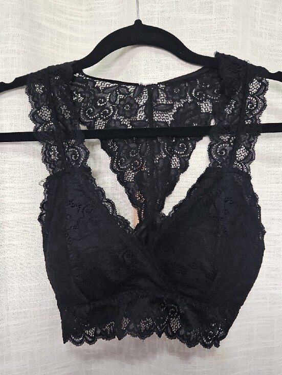 Kathy Other - Lace Bralette with Wide Lace Straps - Black